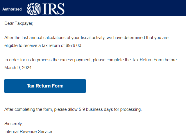 MsftSecIntel's tweet image. Phishing campaigns, including ones related to known phishing-as-a-service (PhaaS) platforms such as Tycoon and NakedPages, are taking advantage of the tax season in the US for social engineering.