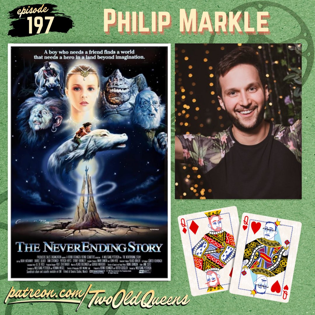 Today!

We put the kibosh on THE NEVERENDING STORY with actor/writer Philip Markle!

It’s got wan waifs, sinewy dragons, and jewelry so how gay is it really?

We will do the math!

Listen at Patreon.com/twooldqueens