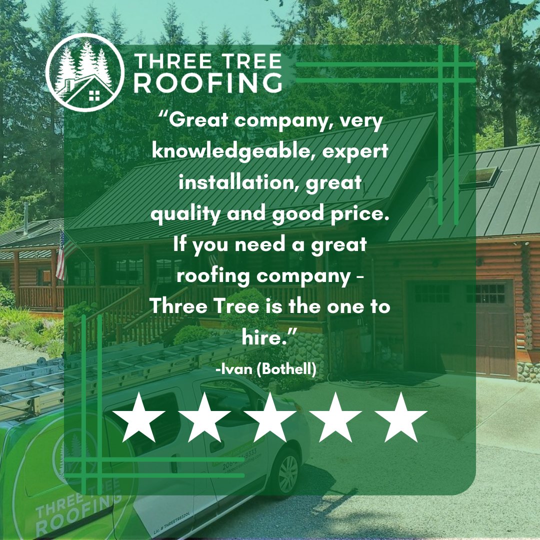 ThreeTreeRoof's tweet photo. Another 5-star review for Three Tree Roofing! We're thrilled to receive such positive feedback from our amazing customers. Thank you for trusting us with your roofing needs!
#fivestarservice #happycustomers #roofingexperts #seattleroofers #threetreeroofing #roofing https://t.co/CXZn42lTmZ