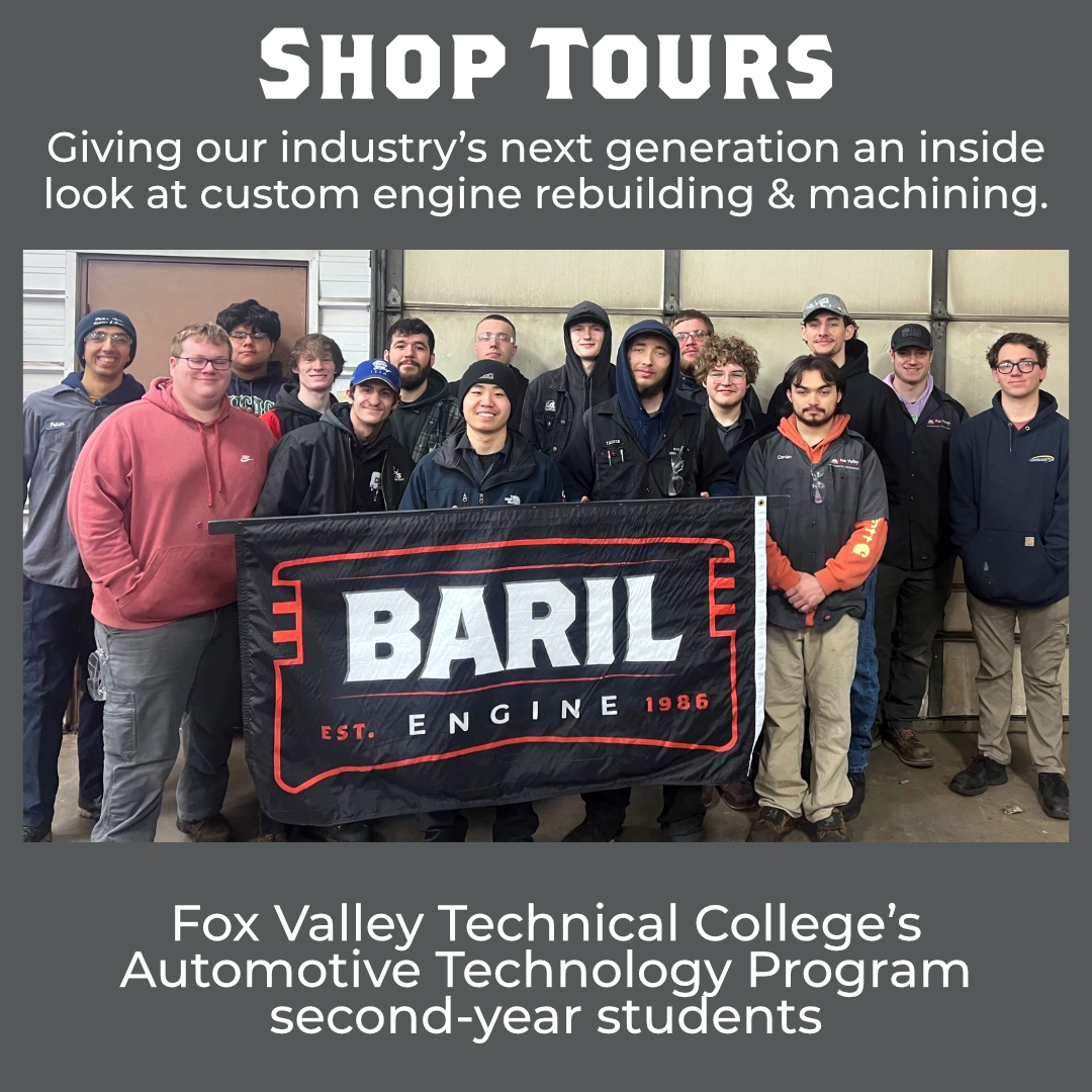 Today, we welcomed Jeremy Hughes and Todd Schroeder, instructors in FVTC's Automotive Technology Program, with their second-year students for a shop tour. We hope your Engine Mechanical class enjoyed learning about our role in the engine industry!