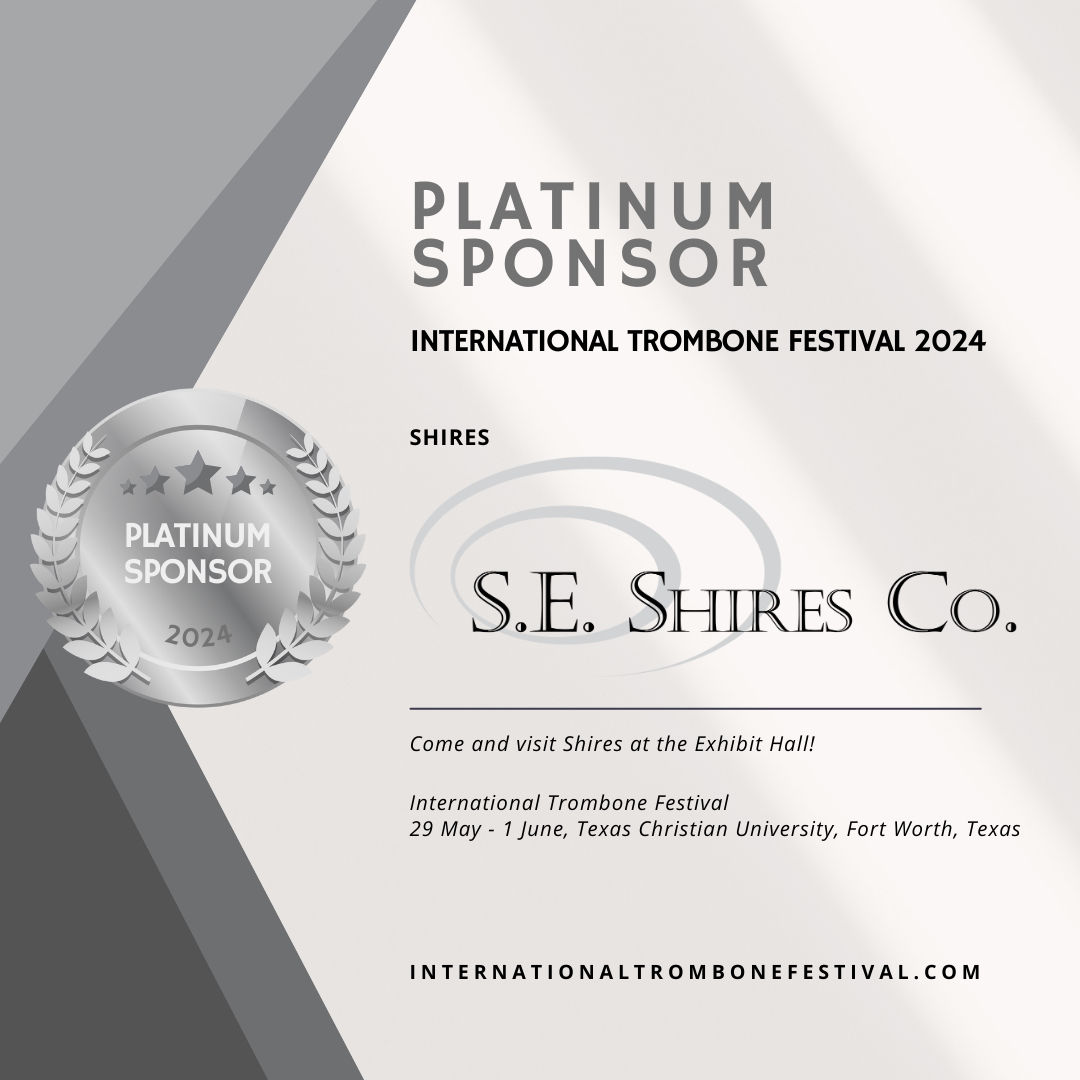As usual, our exhibit hall will be full of every make of trombone and accessory you can think of - Be sure to visit Shires, our platinum sponsors!
Head to internationaltrombonefestival.com for all the info 🎵