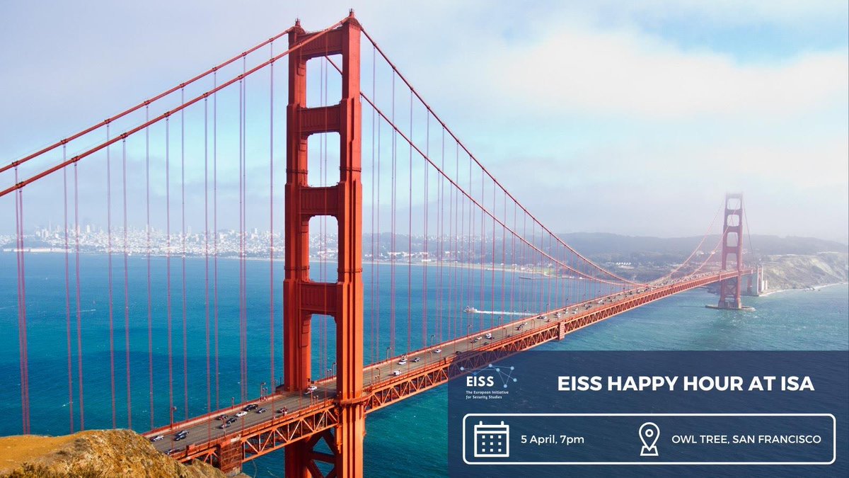 📣Attending #ISA in April? 🌐Join the #EISS Happy Hour in San Francisco and connect with the largest European community of #securitystudies scholars! #ISA2024 #Conference #AcademicTwitter | 🗓️ 5 April at 7pm 📍Owl Tree |