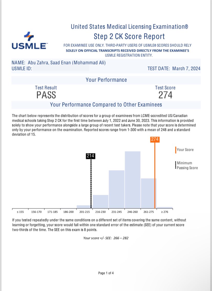 I am thrilled to announce that I have passed my United States Medical Licensing Examination (USMLE) Step 2 CK test. I am eternally grateful for this achievement and look forward to the next steps in my medical journey. #USMLE #MedicalSchool #Step2CK #Radiology