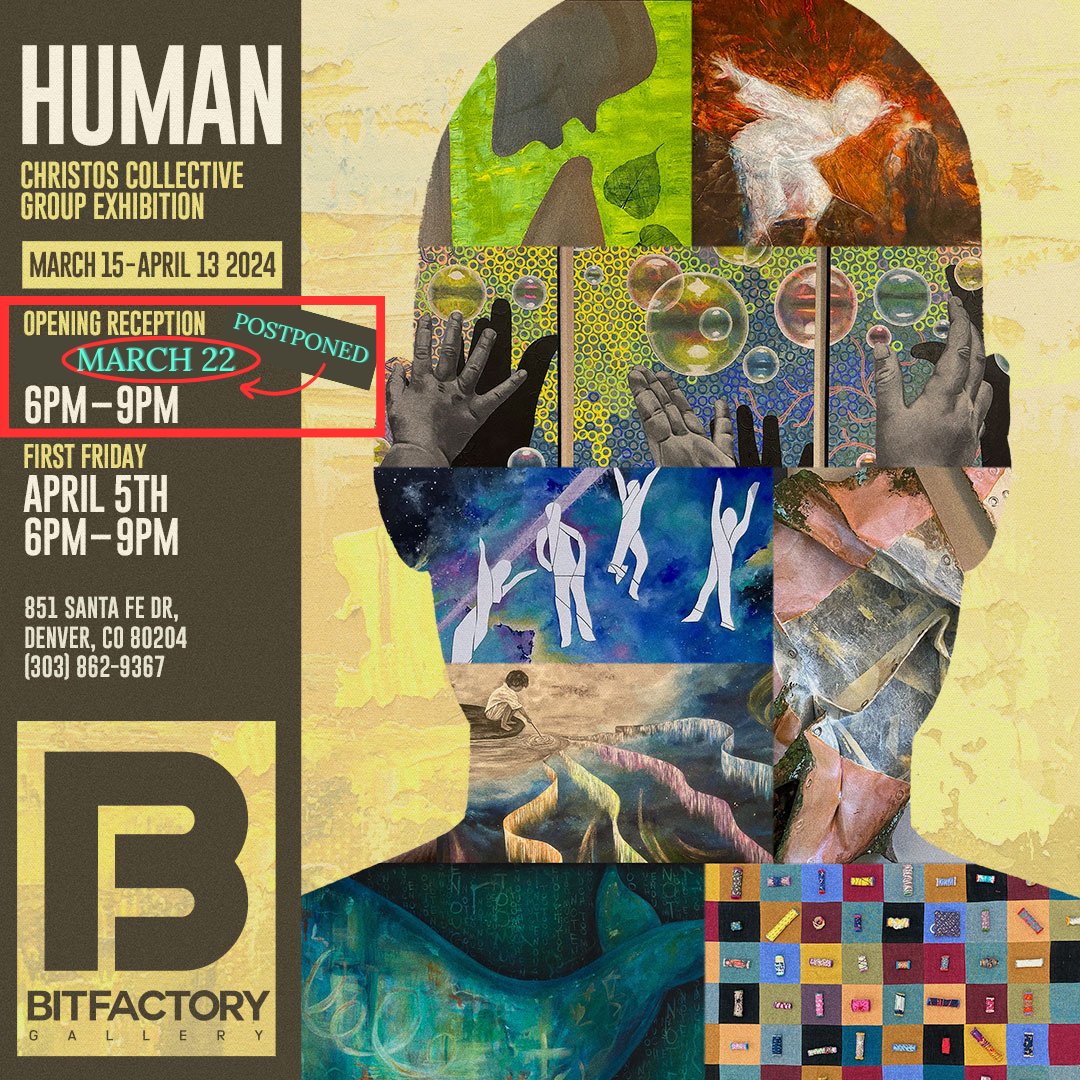 BitfactoryG's tweet photo. Join us Friday, March 22nd 6-9p for the Opening Reception of the Human Group Exhibition
#BitfactoryGallery #HumanGroupExhibition #ChristosCollective #FigurativeArt #AbstractArt #TextileArt #AssemblageArt #FoundObjectArt #ContemporaryArt #FineArt https://t.co/lNkchHFOGL