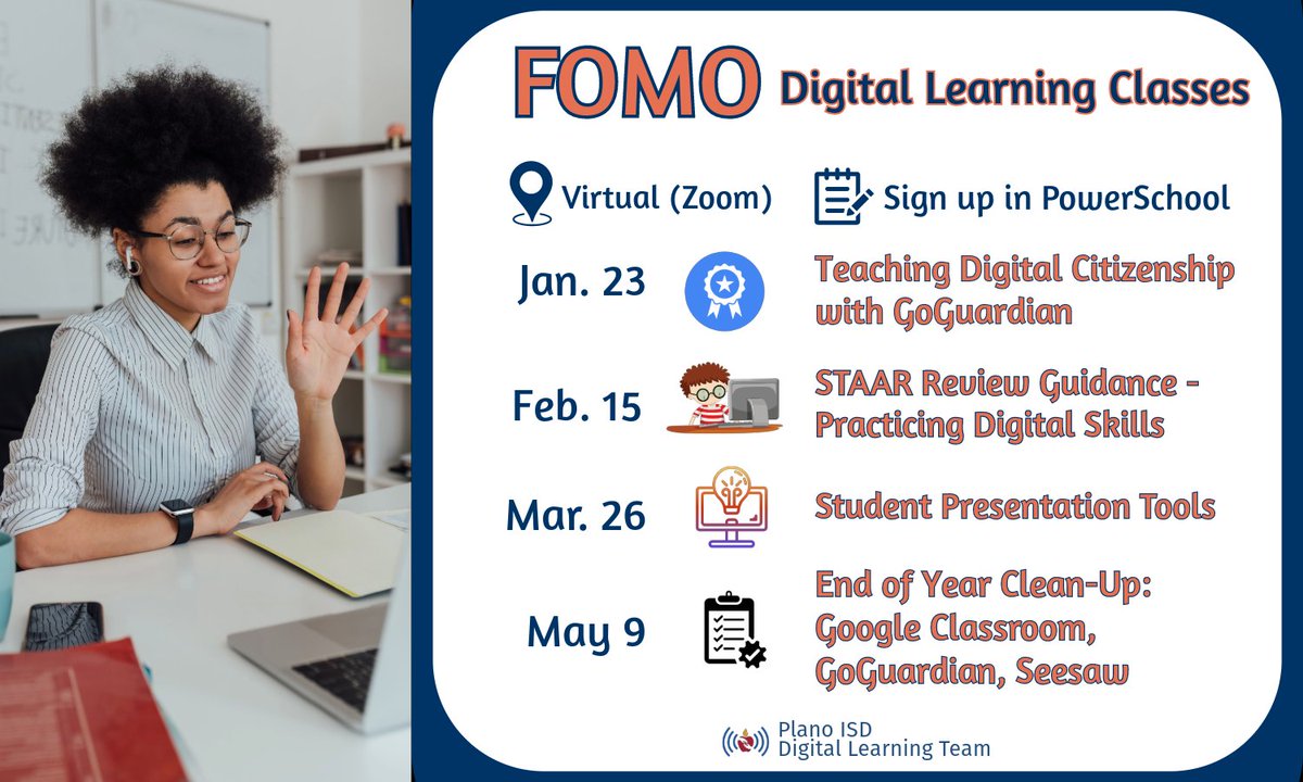 💥Student Presentation Tools💥 FOMO digital learning class next Tuesday! Transform your classroom into a hub of digital innovation as you guide your students in crafting engaging, impactful presentations. Registration links at pisd.edu/dltclasses #pisdtech #pisdlearns