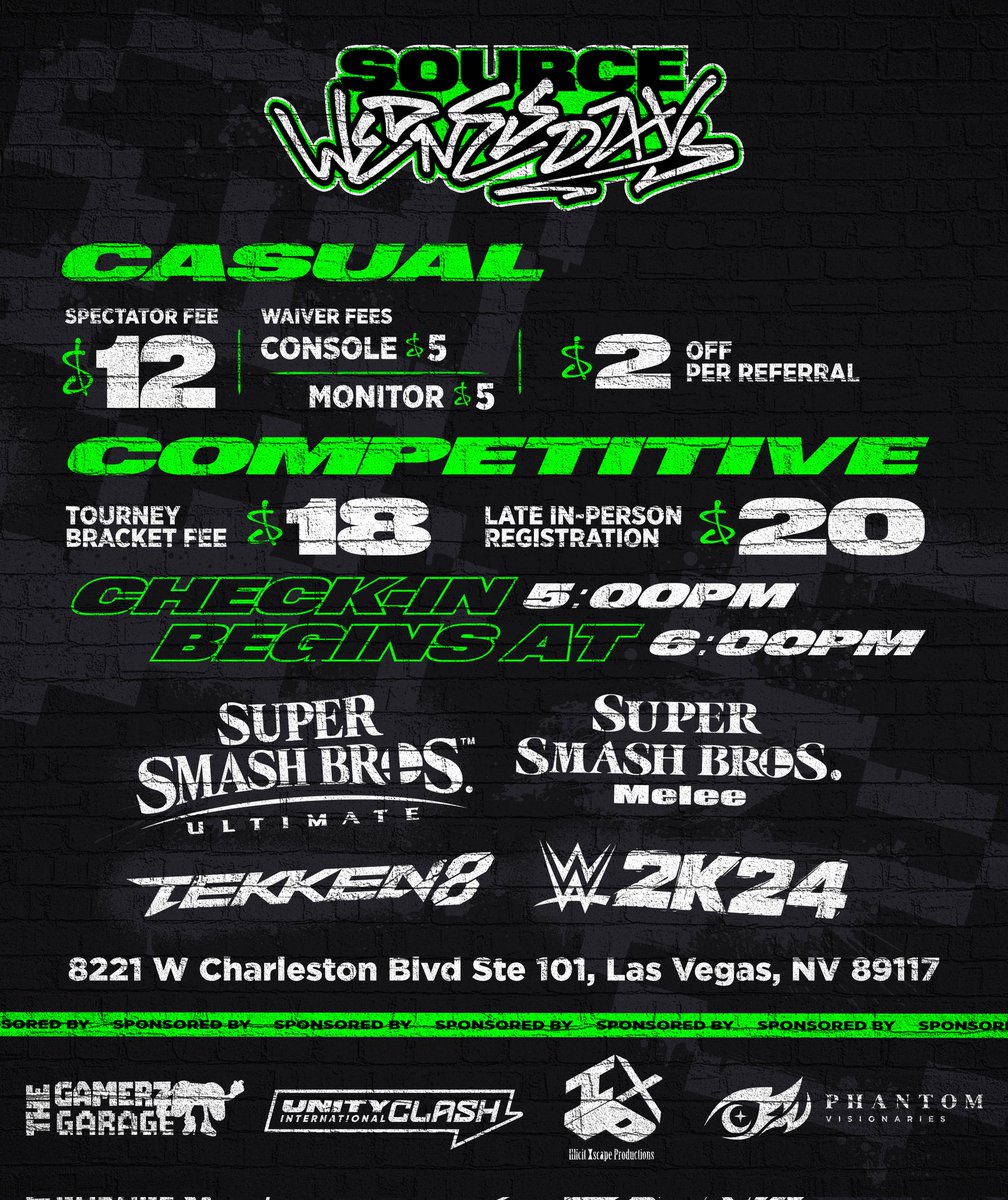 Unity_Clash_'s tweet image. Today is SOSU! SEE YOU TONIGHT.  Don't miss out as we lead to our first Clash Off invitational.
For more details stop by tonight to get a head start 👀💡🌐 doors open at 5pm and matches starts at 6pm link in comments