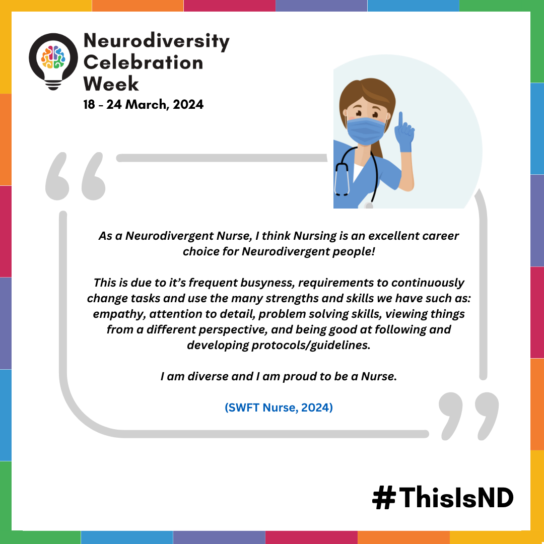 It's fundamental to know about as a Nurse for yourself, your staff and your patients - As you may have learnt through the Oliver McGowan Training!👏🌈 #NeurodiversityCelebrationWeek #NeurodiversityWeek #NCW #ThisIsND