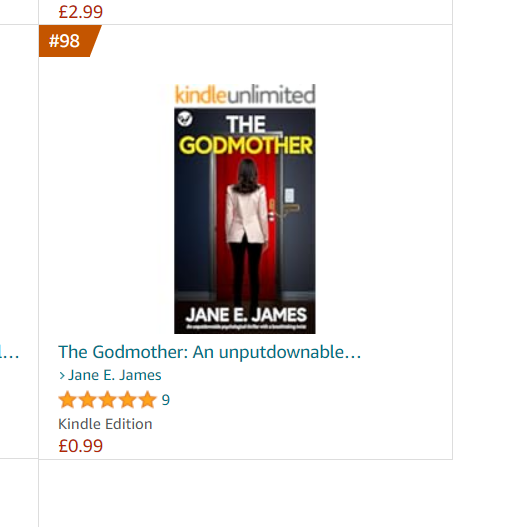 Woohoo The Godmother just made it in to the to 100 on Amazon UK