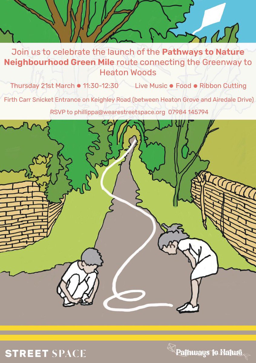 street_space_'s tweet photo. Pumped for the launch of our #pilot Neighbourhood Green Mile route in Frizinghall tomorrow.. we’ll have 🗺️ to give away, meet &amp; greet with community co-designers @FrizinghallPS #BradfordNewChurch &amp; live music in the snicket! Come &amp; join to celebrate local green spaces &amp; signage📍 https://t.co/FmAmb9F8a9