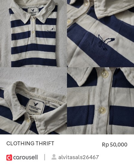 its_tapestry's tweet image. Baju thrifting. Available at Rp 50,000 on #Carousell: carousell.app.link/A67DefBT7Hb
#bajuthrifting #thriftingclothes #bajubekas #bajumurah #thrifttangsel #tangsel #bajuthrifttangsel