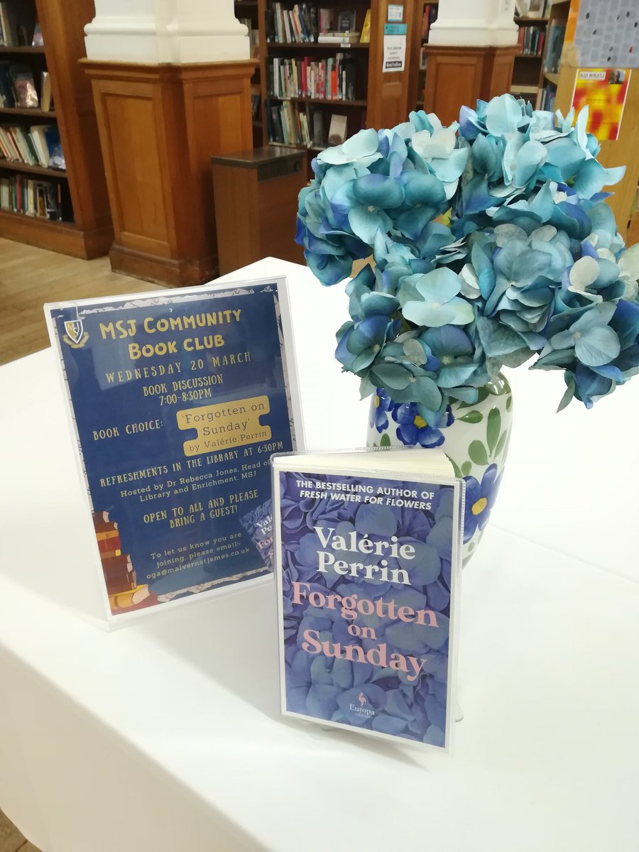 Community Book club tonight and we are discussing Forgotten on a Sunday by Valerie Perrin <a href="/MalvernStJames/">Malvern St James School</a> <a href="/MSJ_OGA/">Malvern St James OGA</a> #bookclub