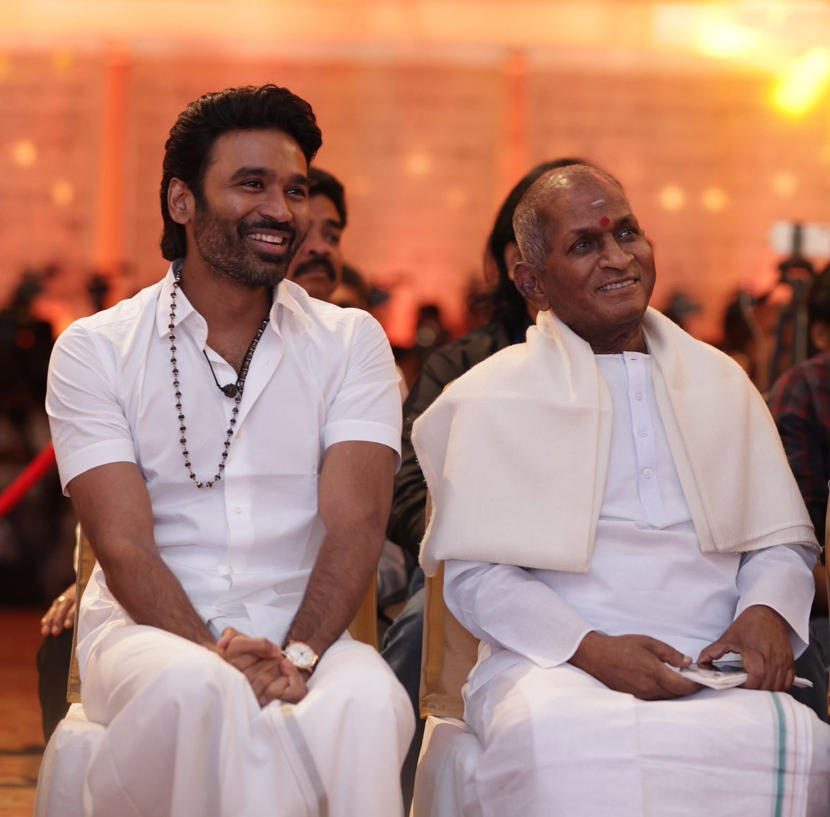 Dhanush, Kamal Haasan, Ilaiyaraaja sir at the the official biopic on Ilaiyaraaja First introductory Announcement Poster launch in Chennaj Today. #IlaiyaraajaBiopic #IlaiyaraajaBiopic @ilaiyaraaja @dhanushkraja #ArunMatheswaran @Connekktmedia #PKPrime @MercuriMovies