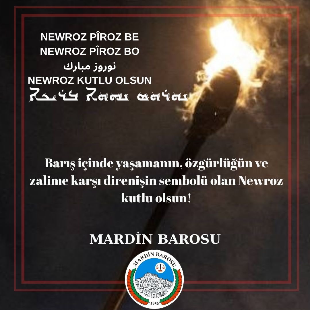 Barış içinde yaşamanın, özgürlüğün ve zalime karşı direnişin sembolü Newroz kutlu olsun!