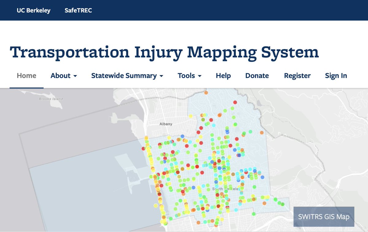 #California #CrashData update📢new 2023 #SWITRS data now available on our Transportation Injury Mapping System (TIMS): tims.berkeley.edu #GIS #RoadSafety #Tools. .