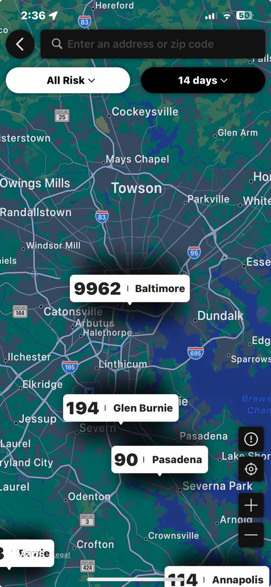 They need to stop #Moving the #Problems and #Deal with them look how many #CrimeReports just for 2 weeks in #Baltimore this why I don’t deal with that area