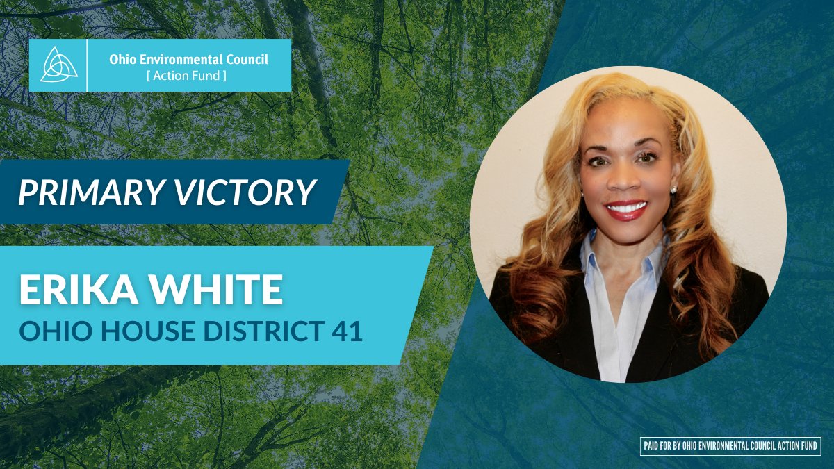 OECActionFund's tweet photo. Congratulations to Erika White on her Primary Election win for House District 41! We are thrilled to continue to support @ErikaForOhio as she advances to the November General Election. https://t.co/8y0vZkNA5q