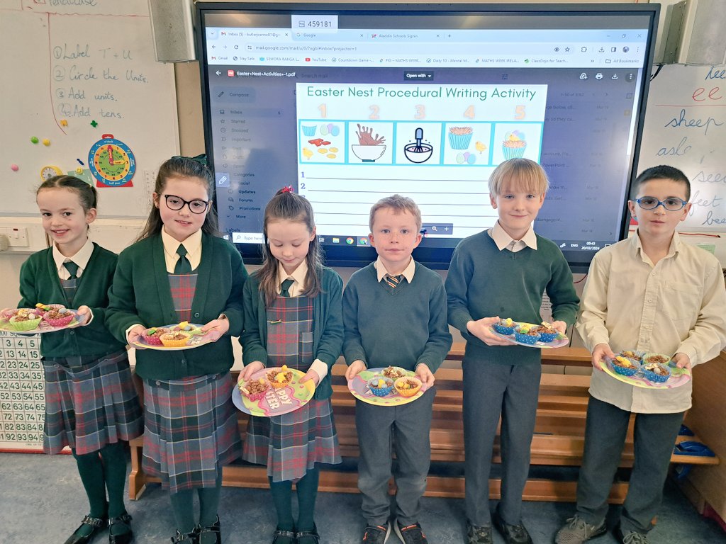BishopHartyNS's tweet photo. Great fun making delicious chocolate Easter nests in 1st and 2nd Class today π£πͺΊ π We really enjoyed ourselves @NenaghGuardian #Easter #eastertreat #easternests #chocolate #chicks https://t.co/rF4eBgRyqA