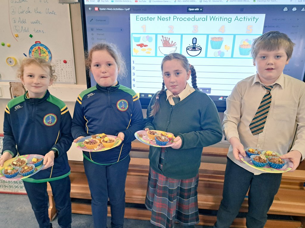 BishopHartyNS's tweet photo. Great fun making delicious chocolate Easter nests in 1st and 2nd Class today π£πͺΊ π We really enjoyed ourselves @NenaghGuardian #Easter #eastertreat #easternests #chocolate #chicks https://t.co/rF4eBgRyqA
