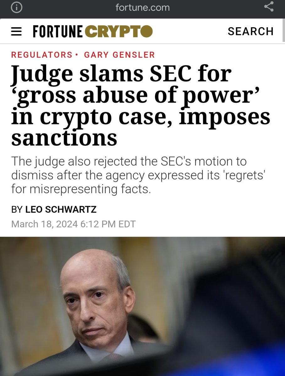 thinkingcrypto's tweet photo. @GaryGensler @SECGov You should be fired immediately! https://t.co/V1Yr1GoVzi