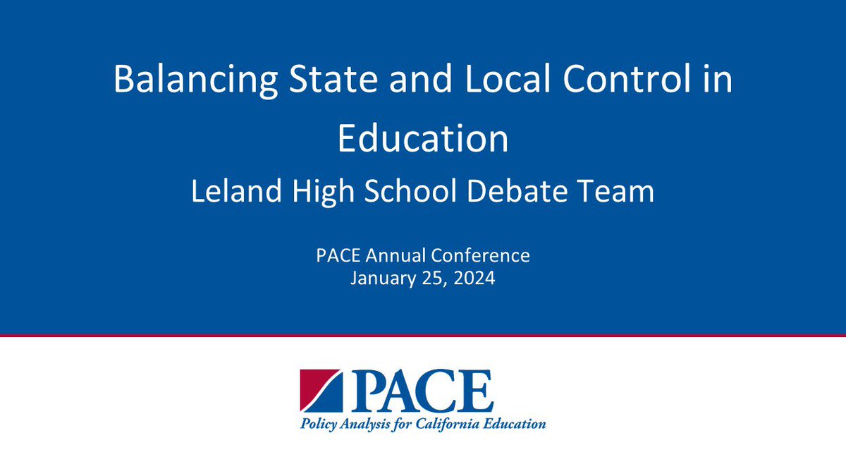edpolicyinca's tweet image. The acclaimed, award-winning @LelandSanJose Debate Team from @SanJoseUnified presented an engaging and enlightening discussion on "Balancing State &amp;amp; Local Control in Education" during the recent PACE 2024 Annual Conference. A must watch! youtu.be/hIxeNeT7seE?si… #LCFF