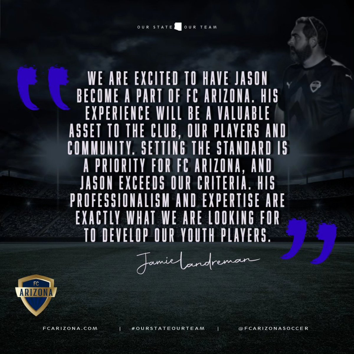 🎉 Exciting news alert! 🎉
Join us in giving a warm welcome to Jason Cunliffe, our newest addition to the FC ARIZONA family as the Boys Academy Director! ⚽️We are thrilled to have Jason on board and can't wait to see the incredible impact he'll have on our team.  #ourstateourteam