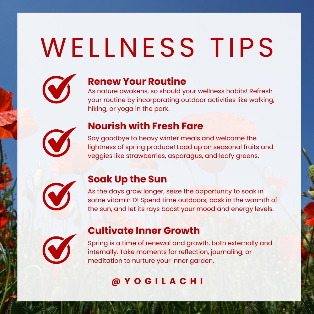 🌸 It's Blooming Season and I have 4 Spring Wellness Tips! 🌼

🌱 
#yogilachi #health #holistichealth #healthcoaching #wellnesscoaching #springcleanse #springdetox #sunshine #healthyhabits #SpringWellness #Renewal #BlossomBrightly