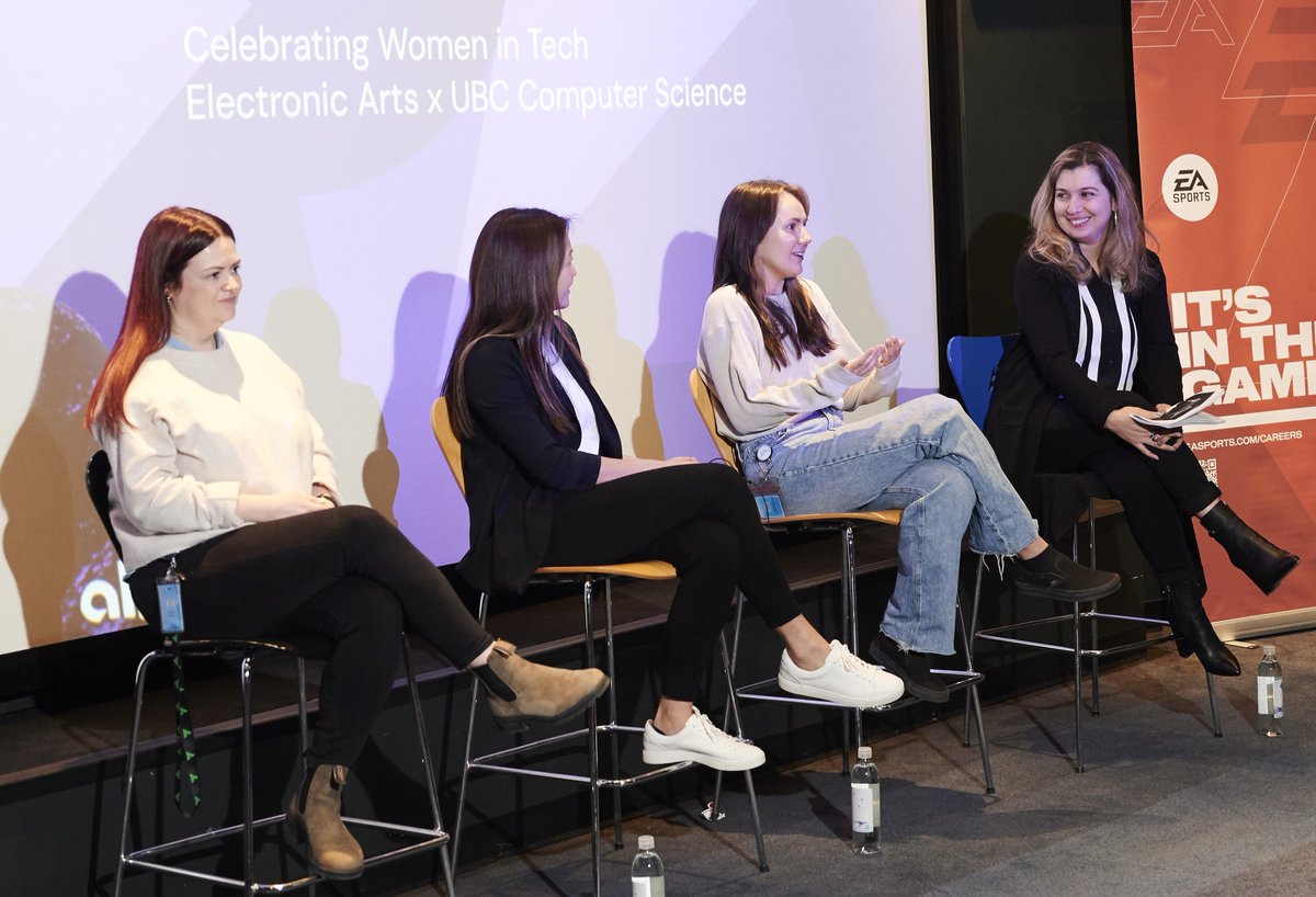 UBC CS undergrads attended a “Women in Tech” panel event hosted by EA SPORTS, with UBC CS alumna Natali Altshuler as keynote speaker. @EASPORTS also generously presented a cheque to the department Read more: ow.ly/u9ZH50QXXpb #WomenInSTEAM #UBC @UBCScience #EASPORTS