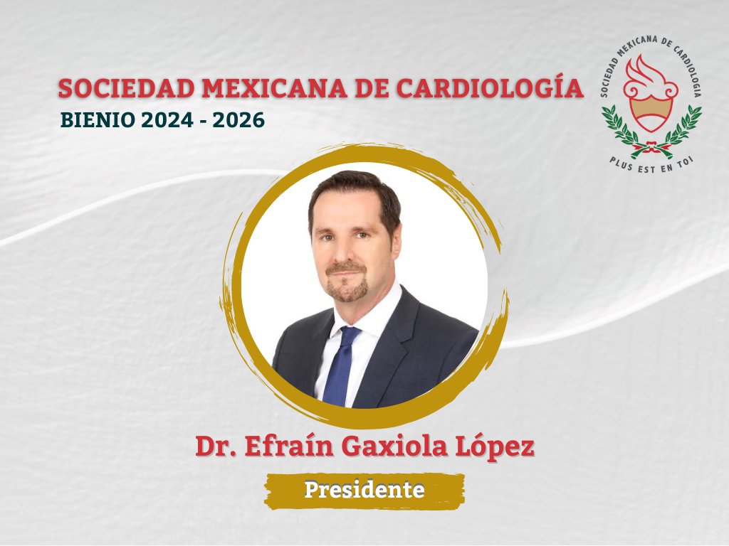 Dr. Efraín Gaxiola López, presidente de la Sociedad Mexicana de Cardiología su compromiso con la salud del corazón y su calidez humana hacen de él un líder ejemplar, guiando con empatía y conocimiento a nuestra comunidad médica. ¡Un honor contar con su guía y dedicación!