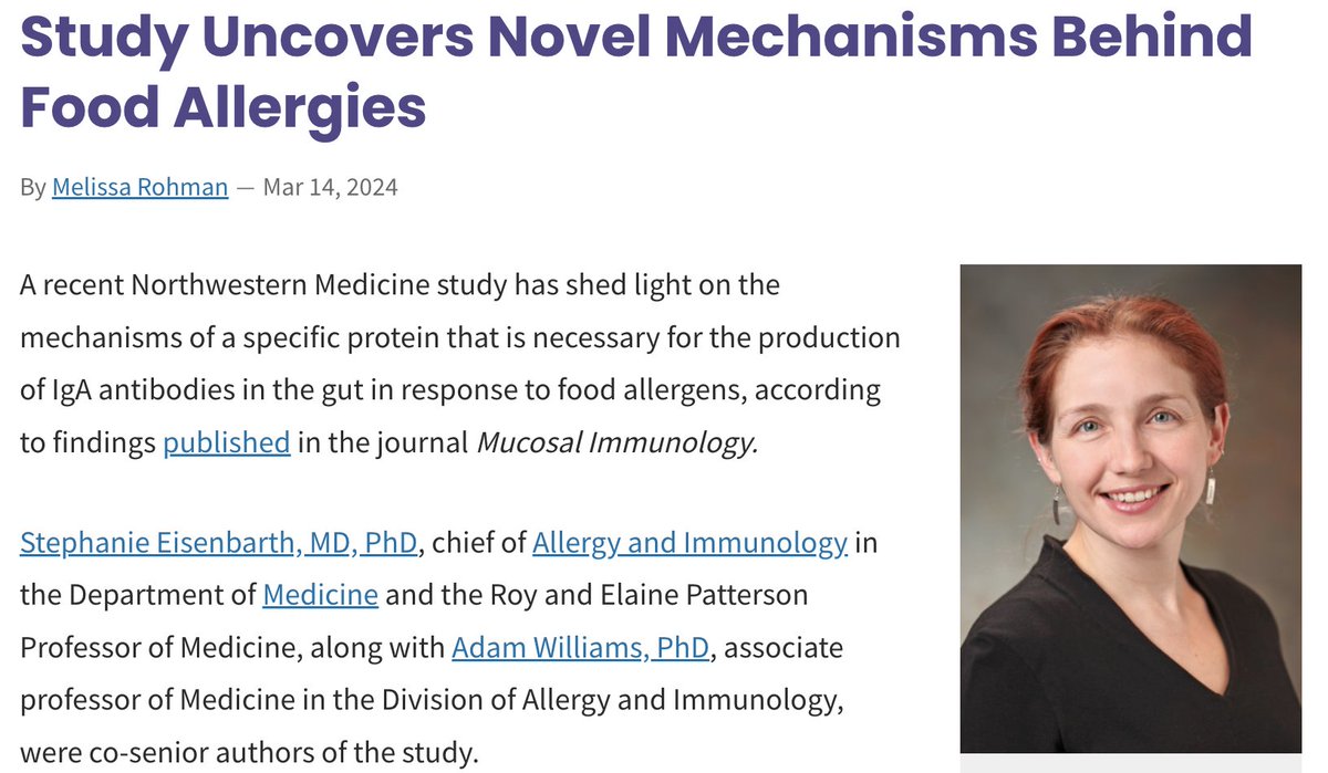 Read more about Dr. Stephanie Eisenbarth and Dr. Adam Williams Study Here!:
news.feinberg.northwestern.edu/2024/03/14/stu…