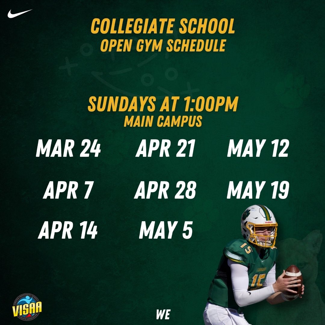 Coaches of Cougar Football (@cougfb) on Twitter photo Time to get better! Spring ball open gym is right around the corner.
Please reach out to <a href="/CollinMcConaghy/">Collin McConaghy</a> for any questions! Excited to get back on the field ππΎπ° Time to get better! Spring ball open gym is right around the corner.
Please reach out to <a href="/CollinMcConaghy/">Collin McConaghy</a> for any questions! Excited to get back on the field ππΎπ°