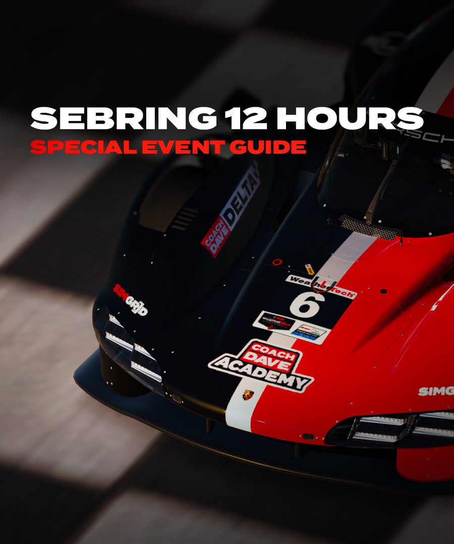 With the Sebring 12 Hours approaching this weekend, here's everything you need to know! 👇

coachdaveacademy.com/tutorials/irac…

#iRacing #Sebring12Hours #iRacingSpecialEvent