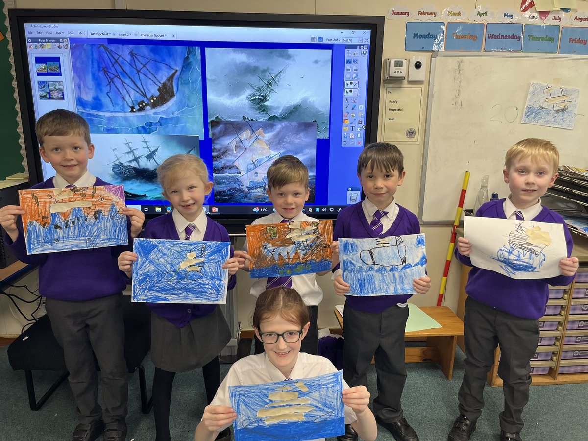 #ShakespeareWeek #HighfieldsArt The Tempest inspired us to look at artwork based upon shipwrecks. This inspired us to create our own. Look at how fantastic these pictures are!