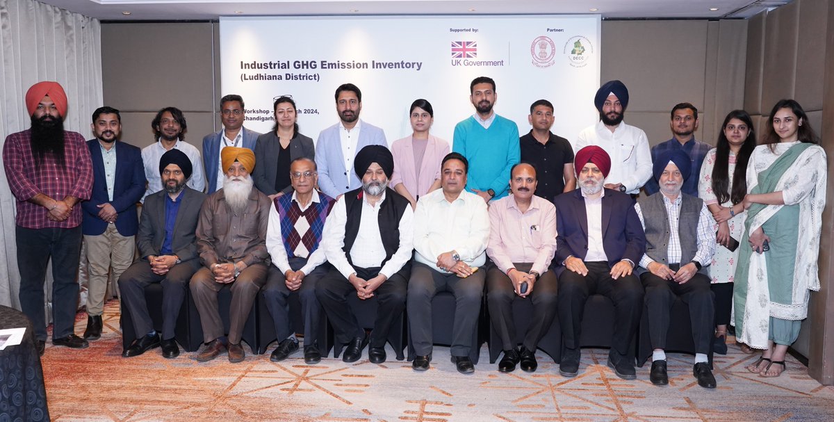 Consultation Workshop for #GHGEmission Inventory for #IndustrialSector of Distt. #Ludhiana' was co-hosted by @deccPunjab & @UKinChandigarh on 20.03.24.
#Punjab is 1st Indian State to prepare a sector-specific EI using @UNFCCC approved methodology, with the support of @UKinIndia.