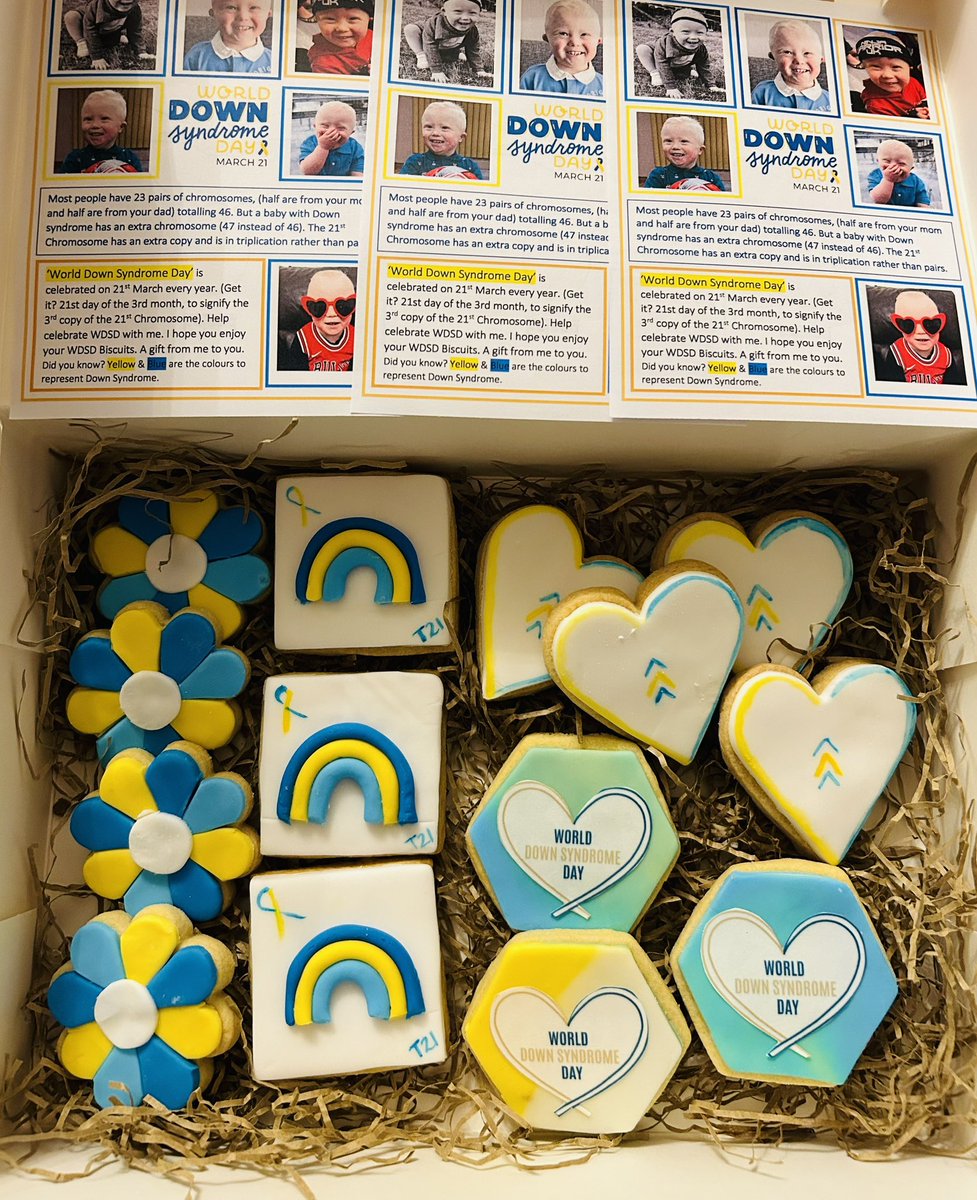 We are all set for… 

💛WORLD DOWN SYNDROME DAY💙

…tomorrow, with odd socks 🧦 at the ready and themed biscuits for his class/bus mates so we can all celebrate together! 

We hope you join in with our celebrations too! 

#AssumeICan
#downsyndromeuk
#WorldDownSyndromeDay2024
