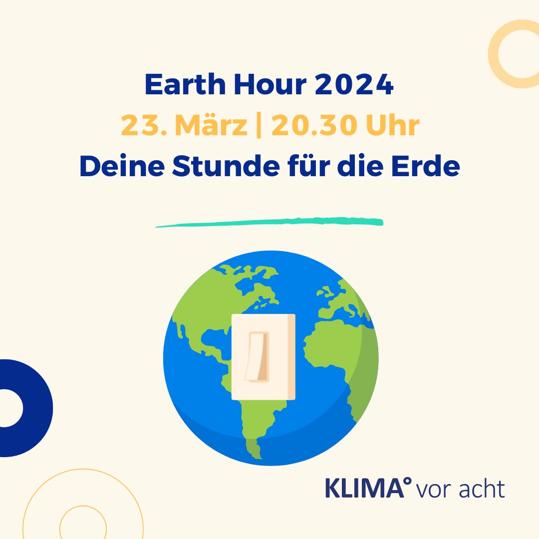 🌍🕯️ Am 23. März ist es wieder soweit: Die WWF Earth Hour steht an! Es ist an der Zeit, dass wir der Klimakrise mehr Aufmerksamkeit schenken. Vor allem in den Medien. Die Earth Hour bietet eine gute Möglichkeit, gemeinsam ein Statement zu setzen. Schließt euch an! #Lichtaus
