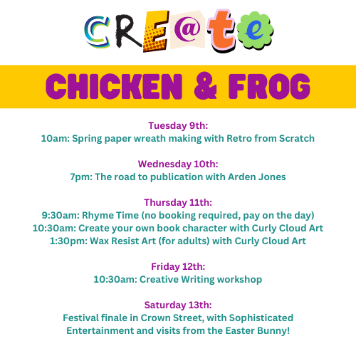 Brentwood Theatre (@brentwoodtheat) on Twitter photo Not long until the Easter holidays, and if you're looking for something to entertain the kids (and the adults!) then our CREATE Festival, in conjunction with <a href="/chickenandfrog/">Chicken & Frog</a>, is fun for the whole family. See below for the line up and how to book! 👇
🎟 brentwood-theatre.co.uk/event/create-f… Not long until the Easter holidays, and if you're looking for something to entertain the kids (and the adults!) then our CREATE Festival, in conjunction with <a href="/chickenandfrog/">Chicken & Frog</a>, is fun for the whole family. See below for the line up and how to book! 👇
🎟 brentwood-theatre.co.uk/event/create-f…