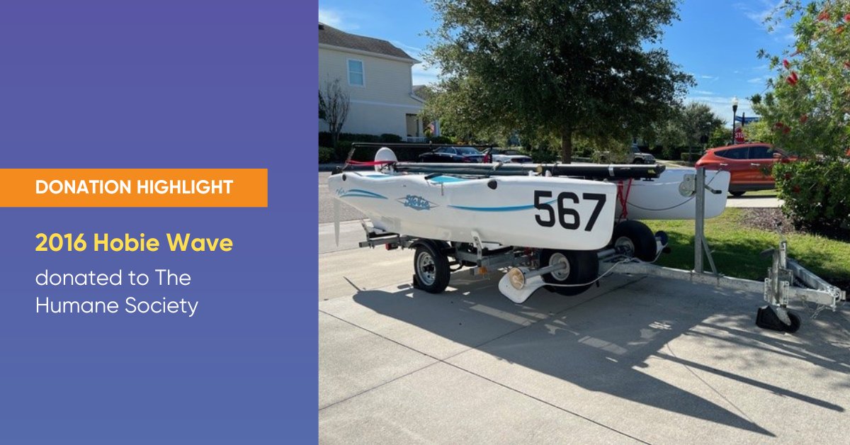 ⛵ Kindness sails in! This 2016 Hobie Wave finds purpose through donor generosity to @HumaneSociety's  #VehicleDonationProgram. Every contribution supports furry friends in need. Let's make waves together and make a difference! #CARS4Good