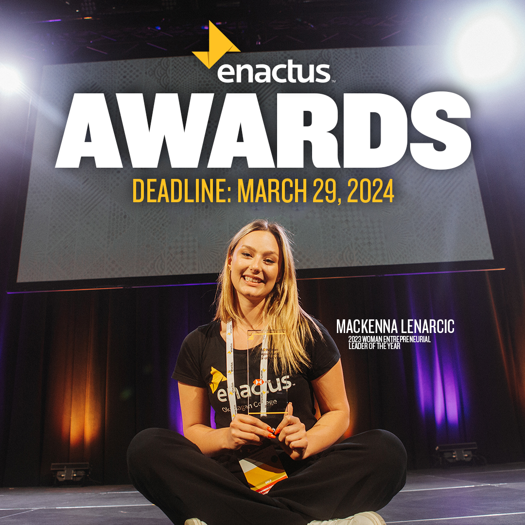 Know a teammate who deserves to have their hard work celebrated on stage? A faculty advisor who goes above and beyond? Nominate someone deserving for one of our 2024 Awards! You can find all the information you need on our website: enactus.ca/give-recogniti…