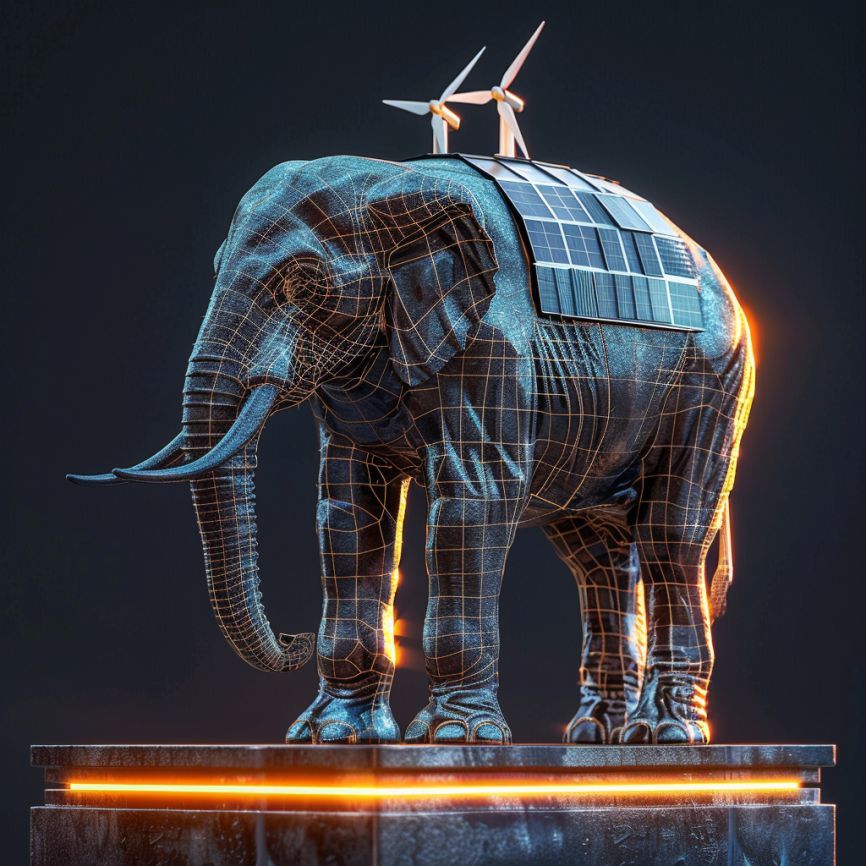 Meet our latest concept: 'The Green Titan,' an elephant sculpture that envisions a future where green tech harmonizes with nature's giants. What green technologies inspire you? Let's discuss! Dive deeper by visiting our website in bio. #ImagineTheFuture #AfricanFuture #GreenTech
