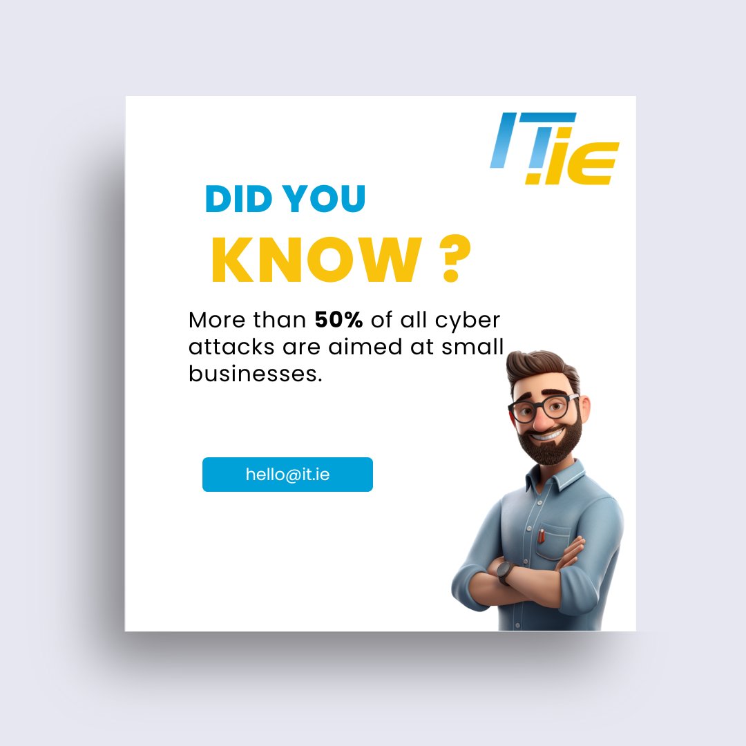 itdotie's tweet image. 🏢 Did you know? Over half of all cyber-attacks target small businesses. Your business's security cannot be overlooked. #SmallBusinessSecurity #ProtectYourEmpire #CyberResilience #CyberAwareness
Cyber Security Awareness Training | IT.ie it.ie/cyber-security…