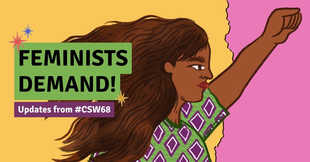 ✊🏾 Introducing #FeministsDemand: shedding light on critical discussions, feminist solutions, and demands from #CSW68! Follow us on #Instagram as we share some of the main updates, conclusions and critiques from CSW68! ➡ instagram.com/feminist.respo…