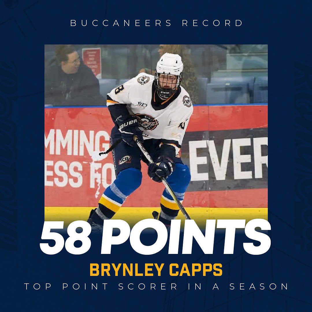 What an achievement! ⭐

🎯 A huge shout-out to 16-year-old Brynley Capps, who has broken the record to become <a href="/BuccaneersNIHL1/">Romford Buccaneers</a>'s top point-scorer in a single season!