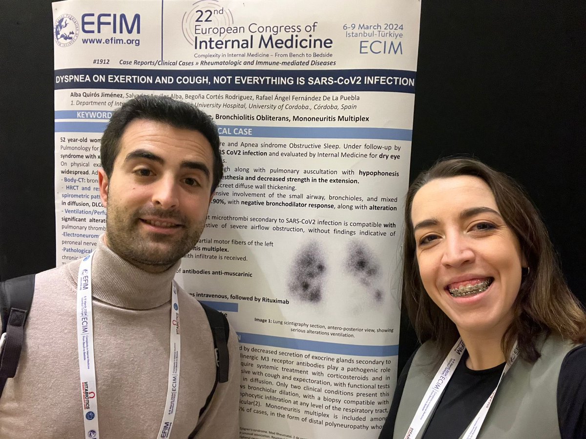 InternaHURS's tweet photo. Destacada participación de los residentes de @InternaHURS en el 22º Congreso Europeo de Medicina Interna celebrado en Estambul  #ECIM2024 @HUReinaSofia @IMIBIC https://t.co/6zuTj6ur4s