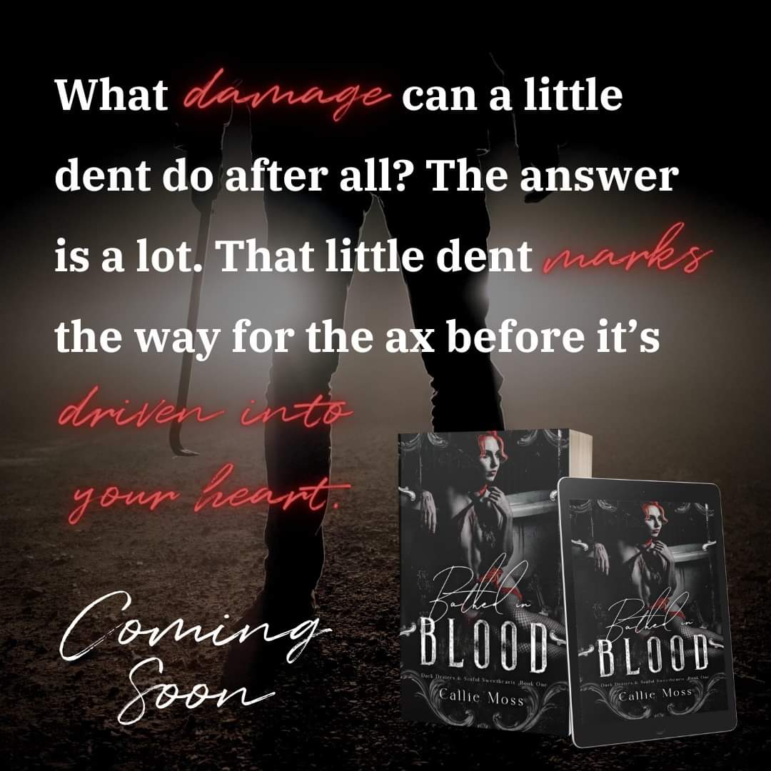 I cannot wait to emotionally damage all my lovely readers. 🖤 WE'RE ONLY 14 PREORDERS AWAY FROM RELEASING THE SPICY BATHED IN BLOOD ART 

#indieauthor #darkromanceauthor #triggerwarning #morallygray #horrorbooks #bathedinblood #horrorromance #splatterpunk