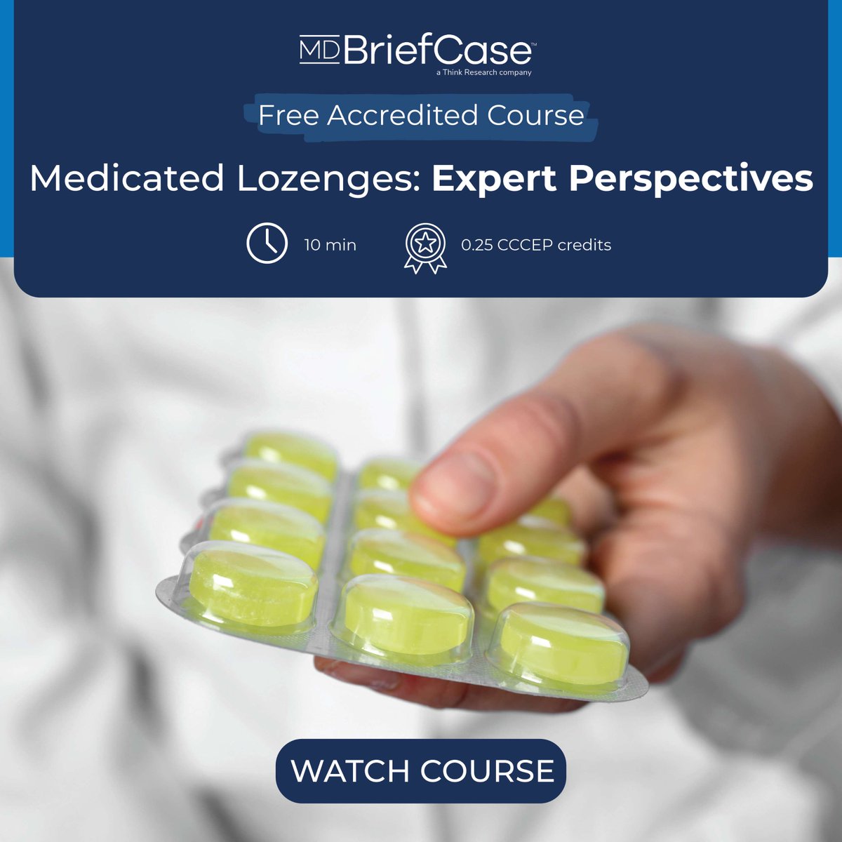 MDBriefCase's tweet photo. Pharmacists, gain expert insights on the benefits of medicated lozenges with active ingredients for your patients with this free accredited course. Watch now: https://t.co/FIeGLFNhwf
#CMECourse #ContinuingMedicalEducation #doctor #pharmacist #CCCEPcredits #CCCEP https://t.co/rv3fcJ7ff6