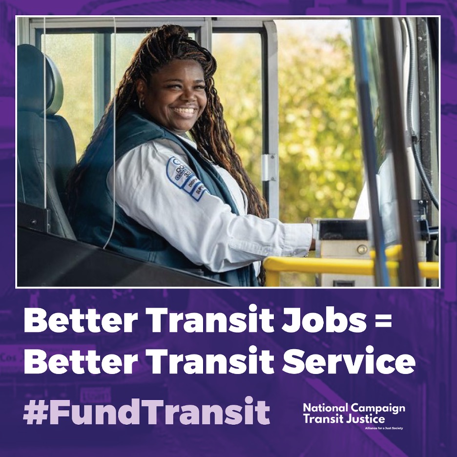 Recently, the national campaign for transit justice released a national report on how to make bus driving a better job: 1. Redesign the job for health and success 2. Raise the pay & create advancement opportunities 3. Make bus driving more flexible 🔗bit.ly/4crP4ou