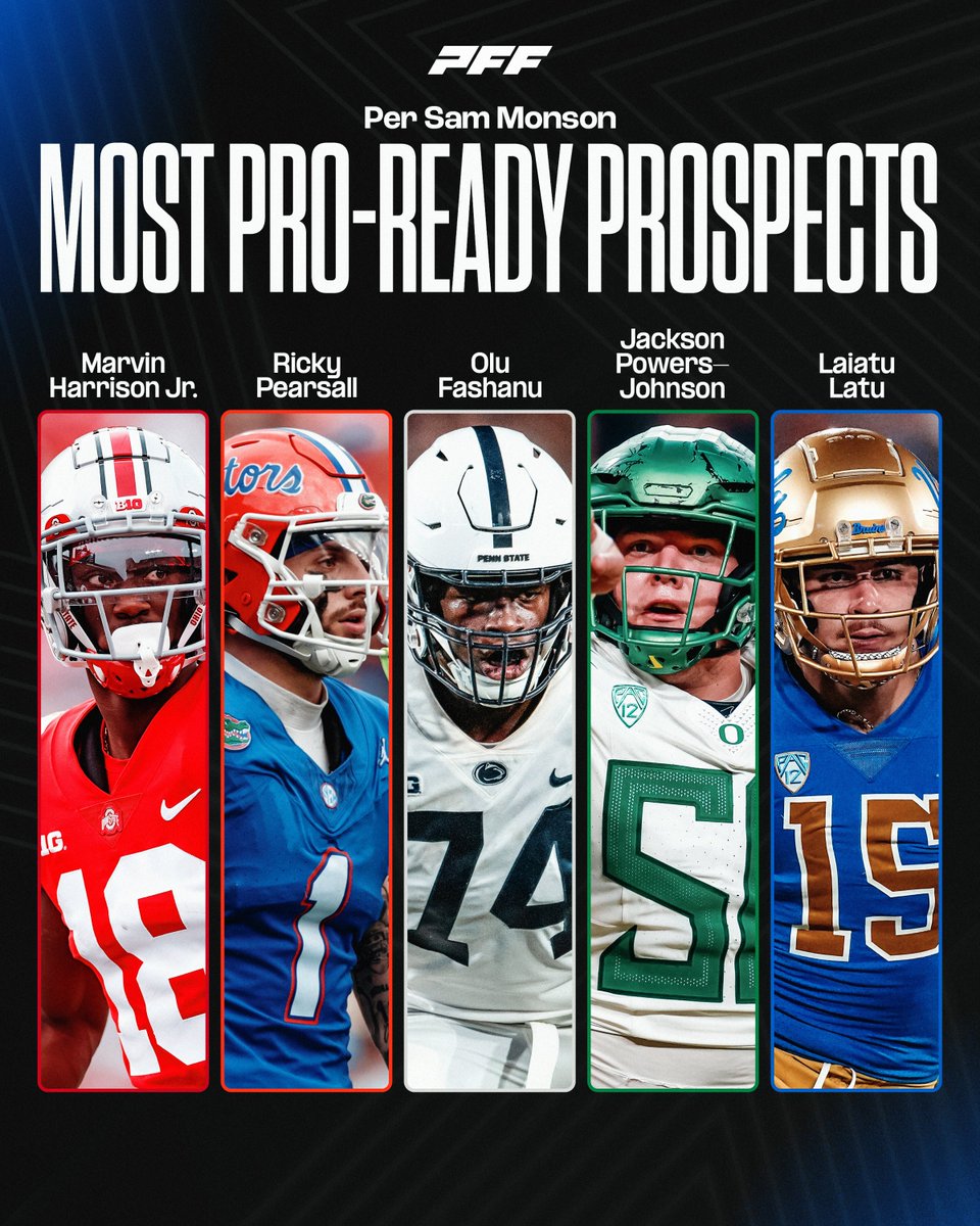 Most Pro-Ready Prospects in the 2024 NFL Draft⭐️ (Via: @PFF_Sam)
