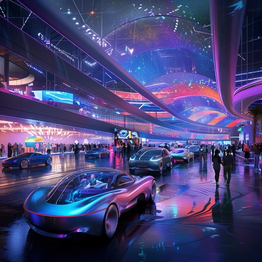 We prompted AI to create a futuristic LA Auto Show....😬 #LAAutoShow #midjourney #futureroads