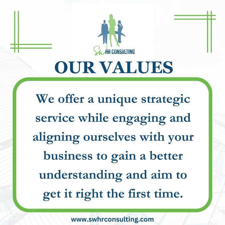 At SW HR Consulting, we're more than just consultants - we're partners in your success. Our strategic services are tailored to your business, ensuring alignment and understanding from day one. Let'...