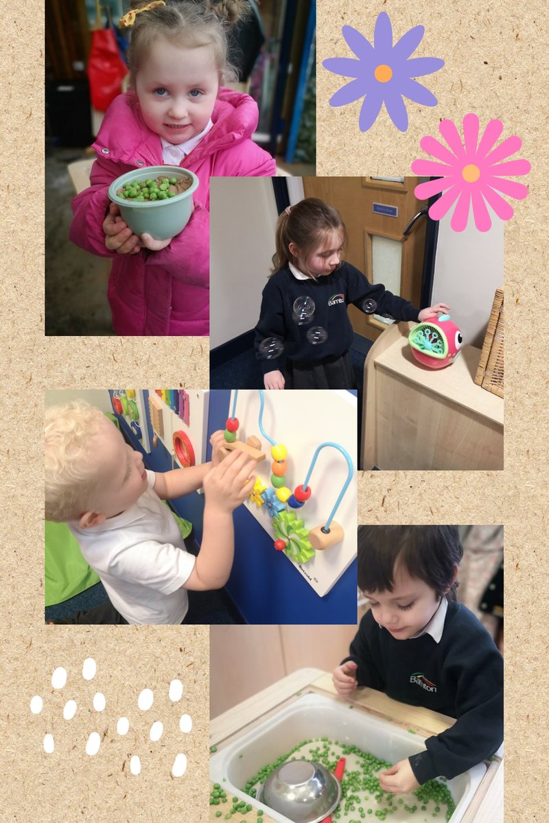Today we have enjoyed peas in our sensory tray, using the sensory room and lots of bubbles. 
<a href="/BarntonMissP/">Miss Pearce</a> <a href="/BarntonMissR/">Miss Rutter</a>